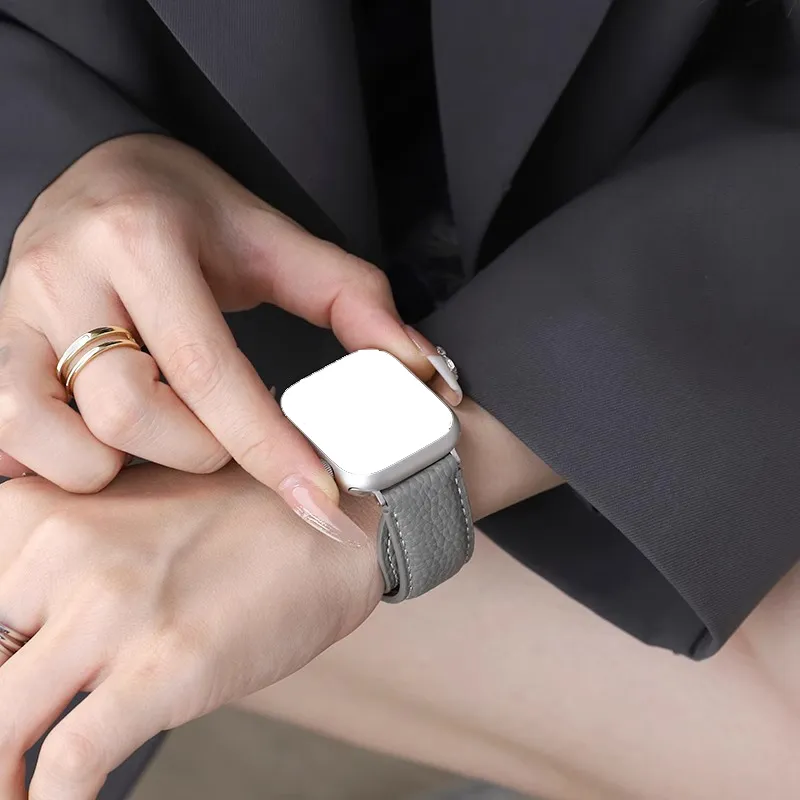 Mr. Strap Apple Compatibility Watch Band Artificial Leather Material-6