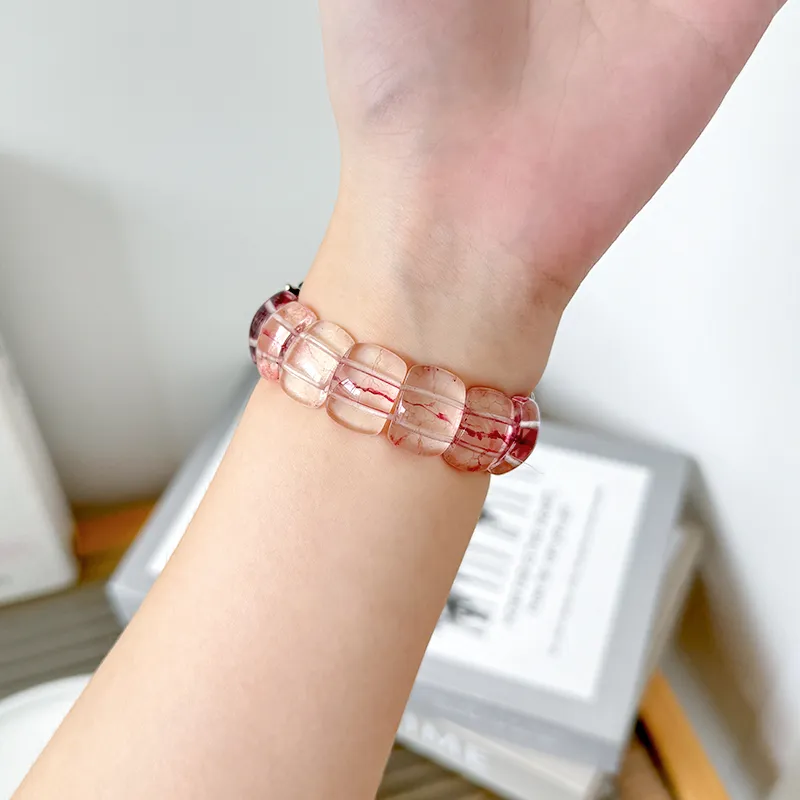 Mr. Strap Compatible With Wristband B4/b3 Strap Crystal Block Beads Smart Bracelet Elastic String Bracelet-1