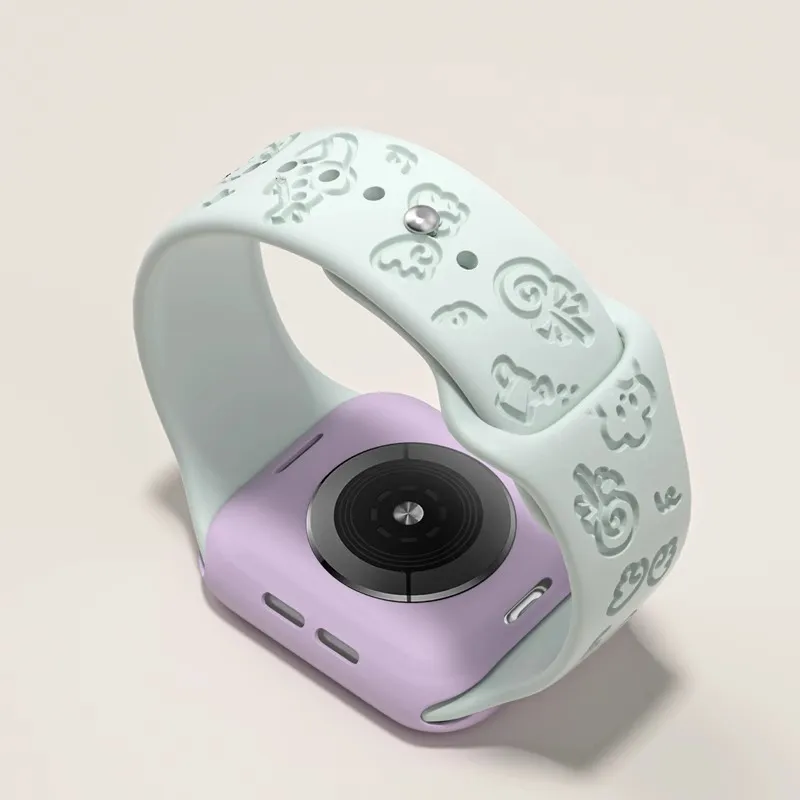 Mr. Strap Watch Band Apple Compatibility Silicone Material-4