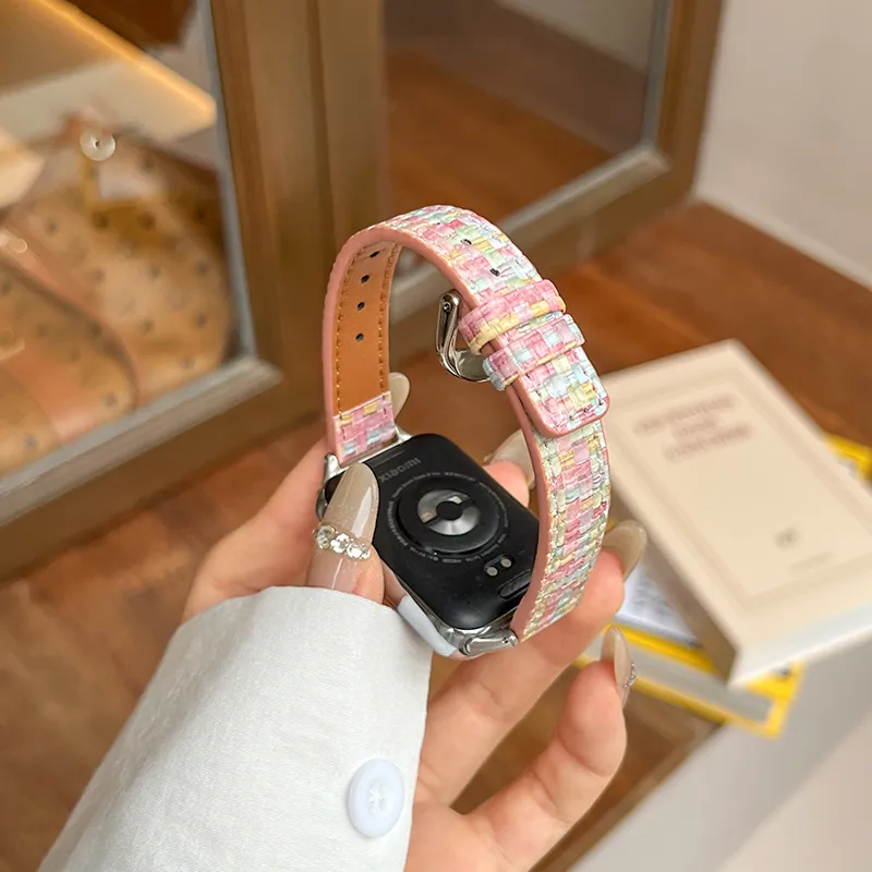 Mr. Strap Watch Band Xiaomi Red Beige Compatibility Leather-2