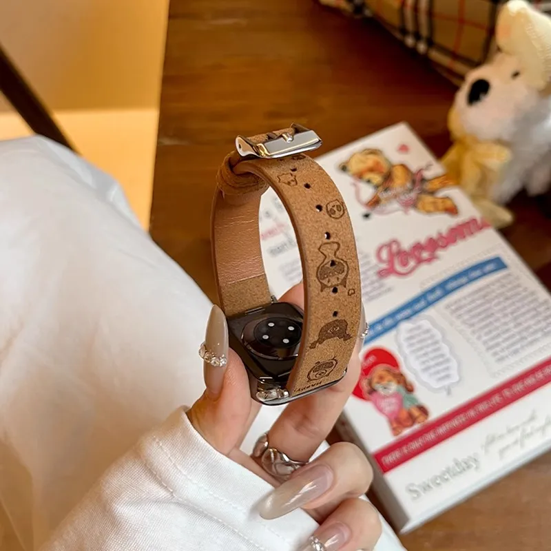 Mr. Strap Watch Band Apple Compatibility Suede Material-2