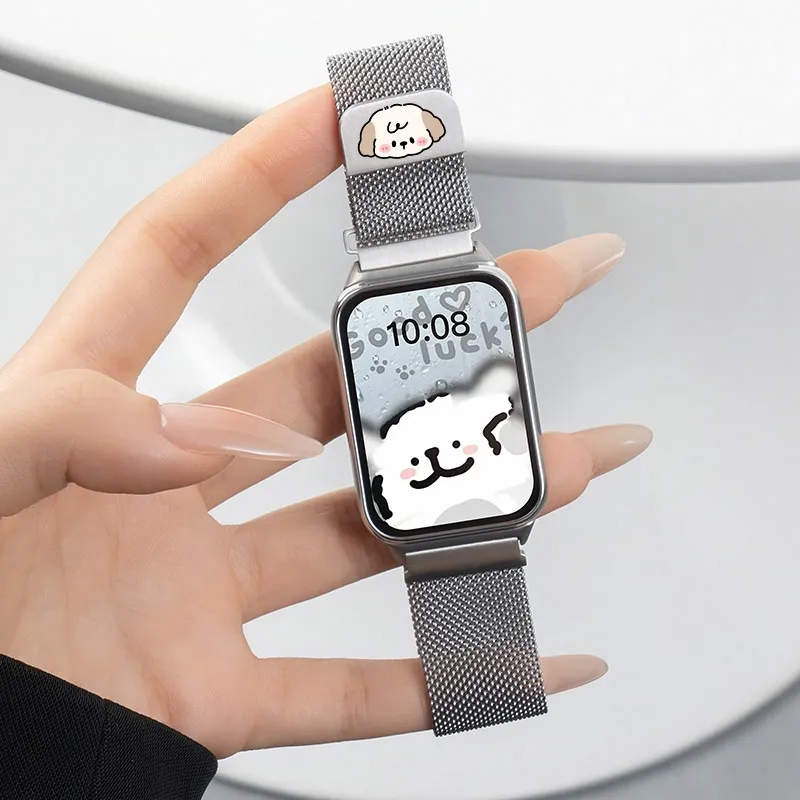Mr. Strap Xiaomi Red Beige Compatibility Watch Band Stainless Steel Material-1