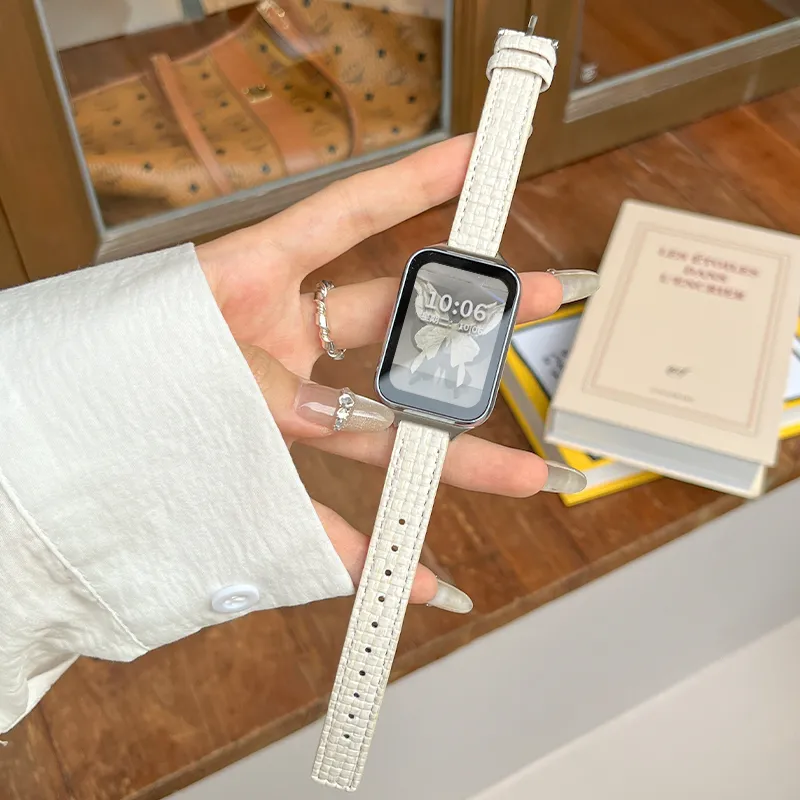 Mr. Strap Watch Band Xiaomi Red Beige Compatibility Leather-7