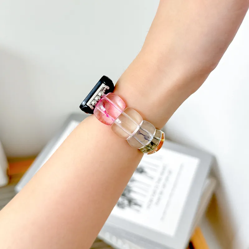Mr. Strap Compatible With Wristband B4/b3 Strap Crystal Block Beads Smart Bracelet Elastic String Bracelet-2