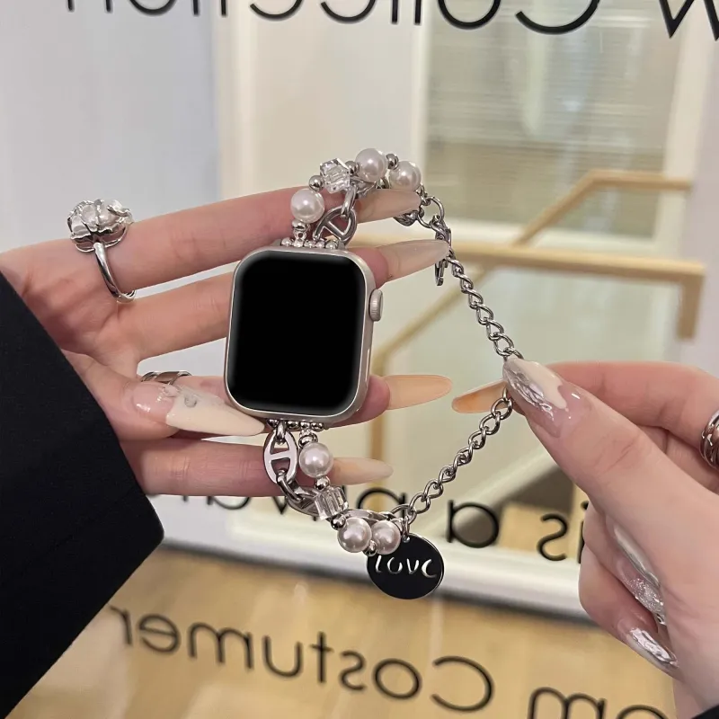 Mr. Strap Watch Band Apple Compatibility Pearl Material-1