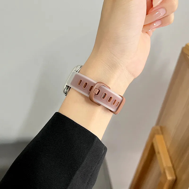 Mr. Strap Watch Band Apple Compatibility Silicone Material-5
