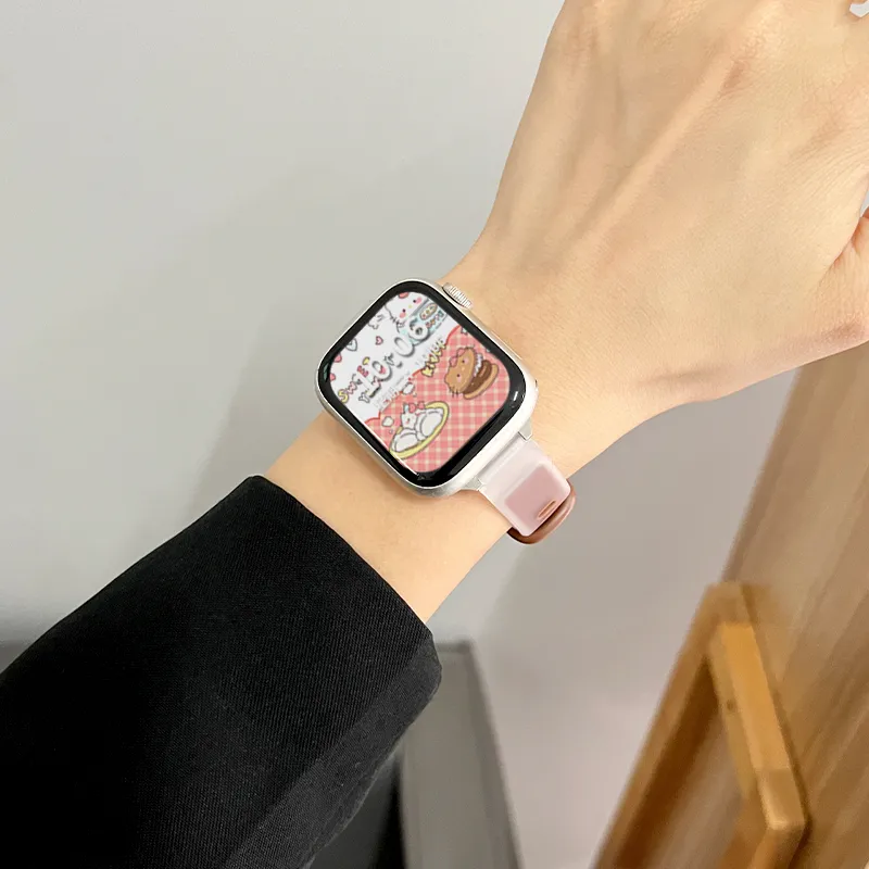 Mr. Strap Watch Band Apple Compatibility Silicone Material-3