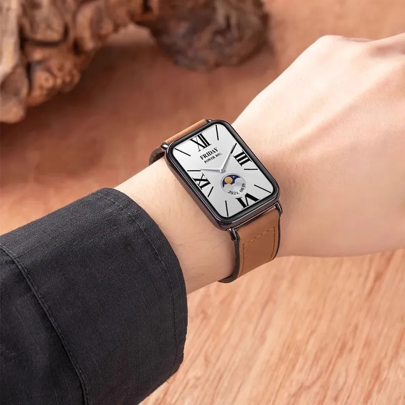Mr. Strap Xiaomi Compatibility Watch Band 13.5cm~18cm Crazy Horse Print Material-3