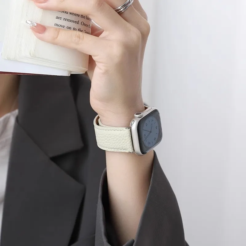 Mr. Strap Apple Compatibility Watch Band Artificial Leather Material-1