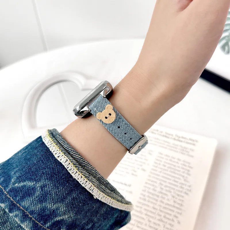 Mr. Strap Watch Bands Xiaomi Compatibility 185mm Denim Material-8