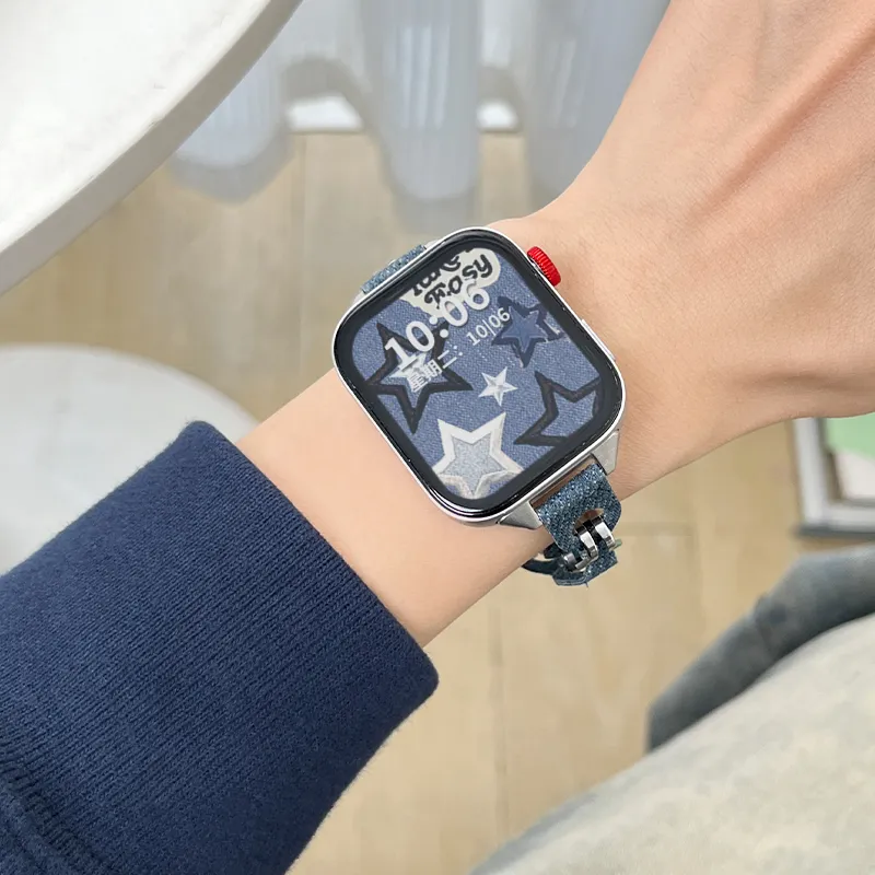 Mr. Strap Watch Band Huawei Compatibility Denim Material-4
