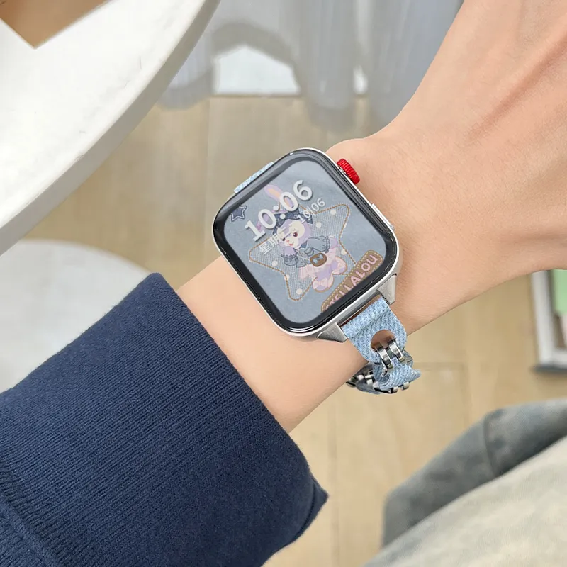 Mr. Strap Watch Band Huawei Compatibility Denim Material-2