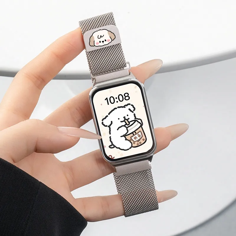 Mr. Strap Xiaomi Red Beige Compatibility Watch Band Stainless Steel Material-7