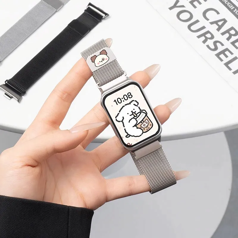 Mr. Strap Xiaomi Red Beige Compatibility Watch Band Stainless Steel Material-9