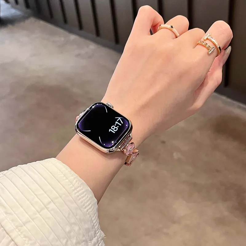 Mr. Strap Watch Bands Apple Compatibility 145~200mm Artificial Leather Material-6