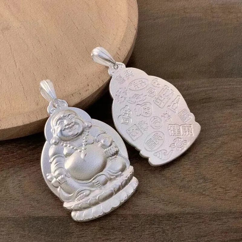 Old Qingyun Silver Building 999 Fine Silver Pendants Unisex-4