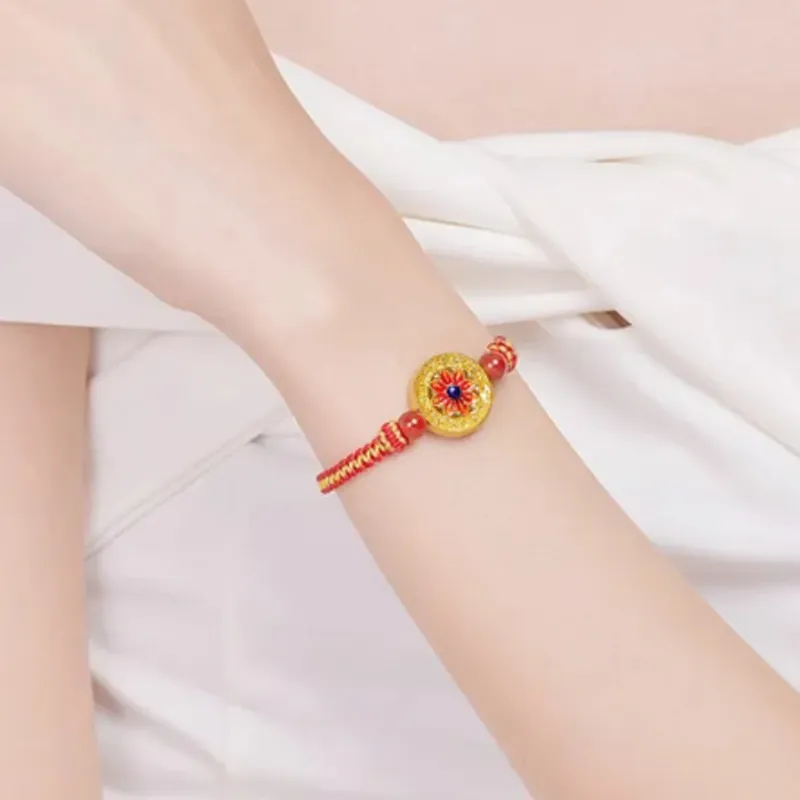 Old Qingyun Silver Building Gold Bracelet Unisex-3