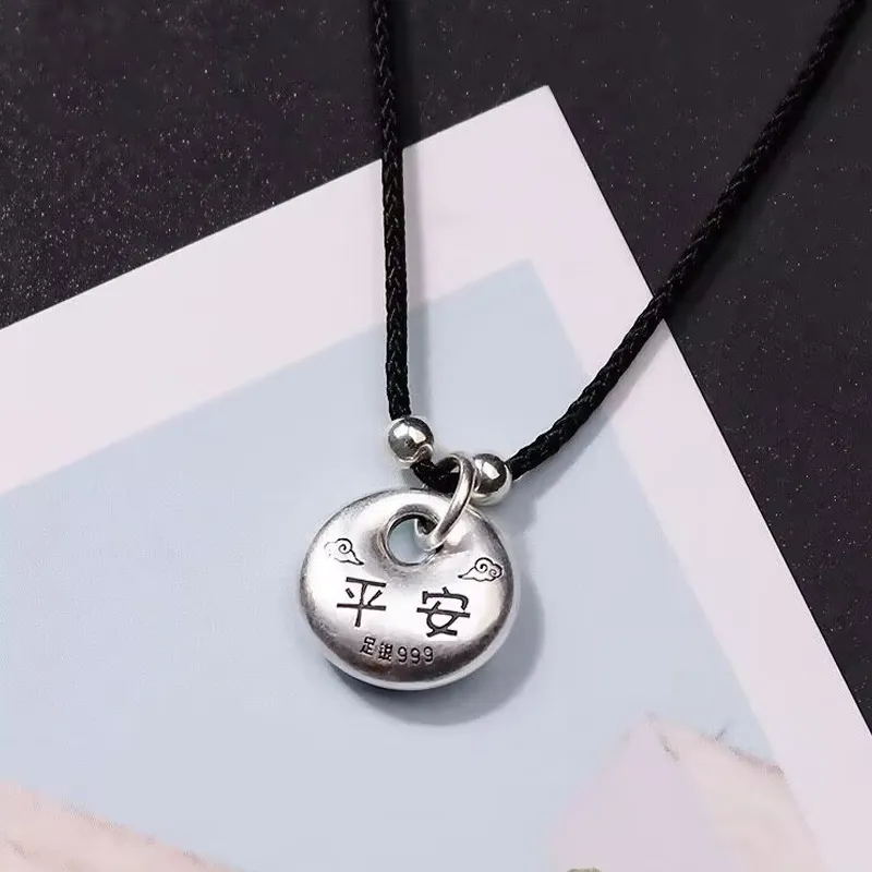 Old Qingyun Silver Building 999 Fine Silver Necklaces Unisex-1