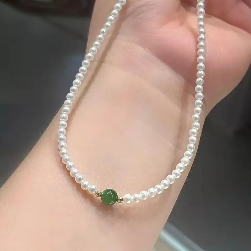 Old Qingyun Silver Building Pearl Necklaces Women's-2