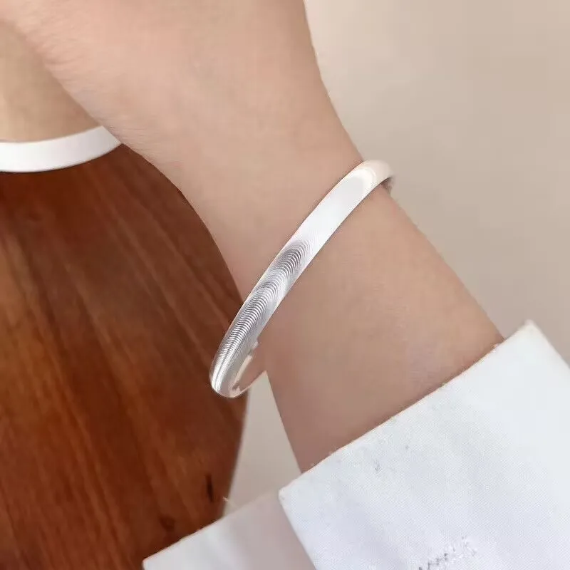 Old Qingyun Silver Building 999 Fine Silver Bangles Women's-5