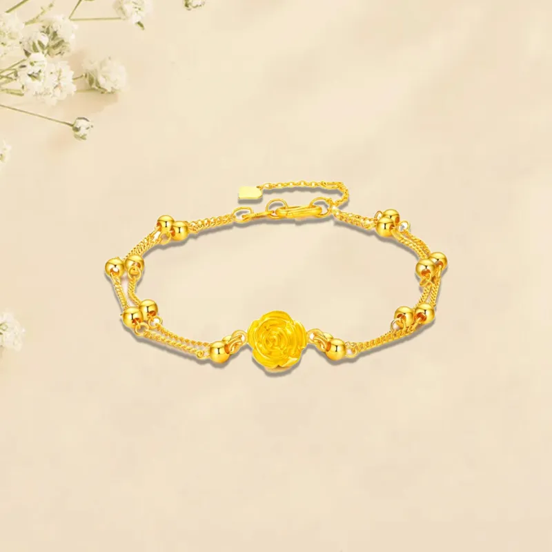 Old Qingyun Silver Building Gold Bracelet Unisex-2