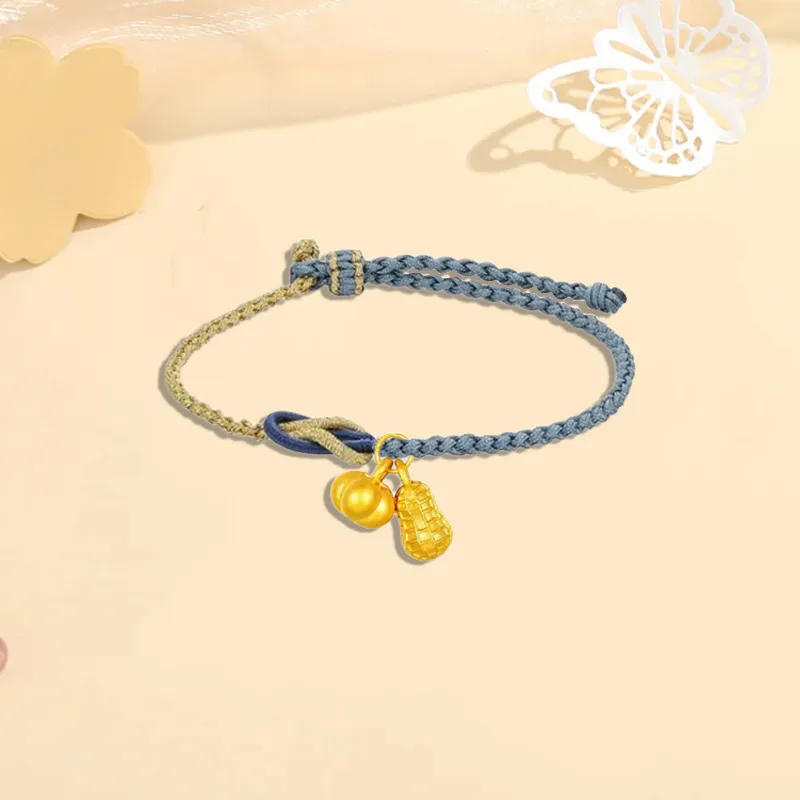 Old Qingyun Silver Building Gold Bracelet Unisex-4