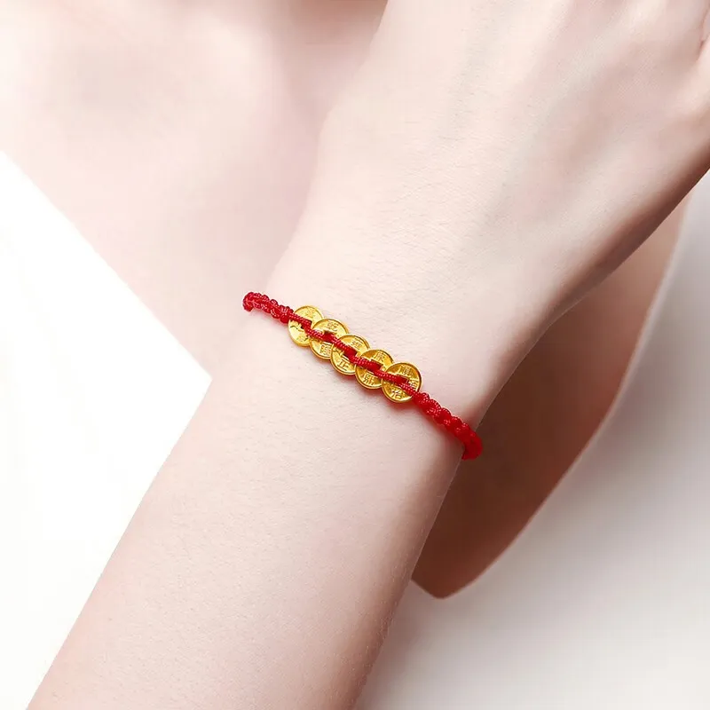 Old Qingyun Silver Building Gold Bracelet Unisex-11