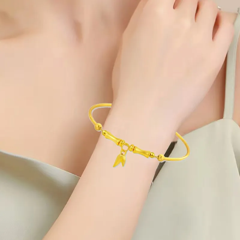 Old Qingyun Silver Building Gold Bracelet Unisex-4