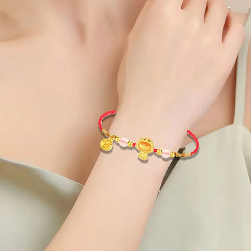 Old Qingyun Silver Building Gold Bracelet Unisex-3