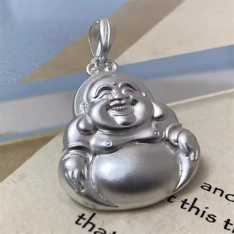 Old Qingyun Silver Building 999 Fine Silver Pendants Unisex-1