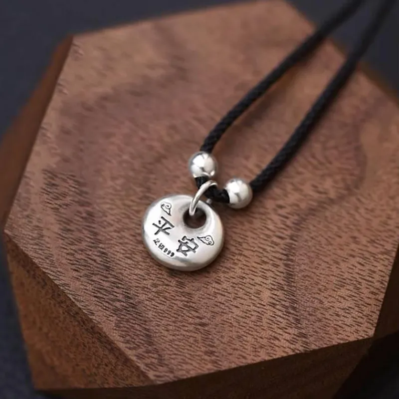 Old Qingyun Silver Building 999 Fine Silver Necklaces Unisex-2