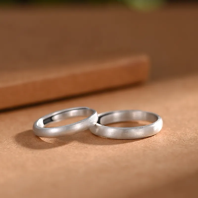 Old Qingyun Silver Building 999 Fine Silver Rings Unisex-4