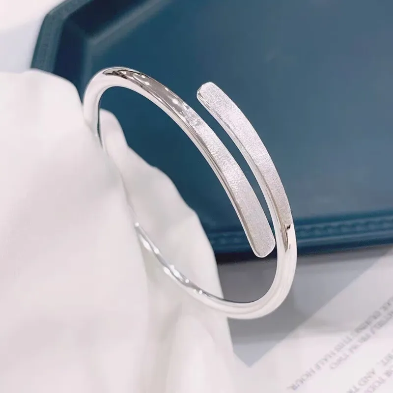 Old Qingyun Silver Building 999 Fine Silver Bangles Unisex-3