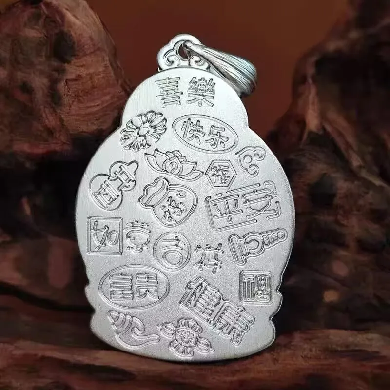 Old Qingyun Silver Building 999 Fine Silver Pendants Unisex-2