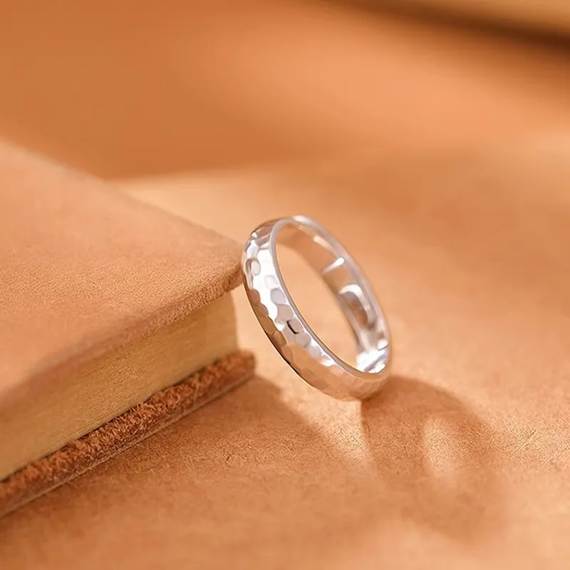 Old Qingyun Silver Building 999 Fine Silver Rings Unisex-6