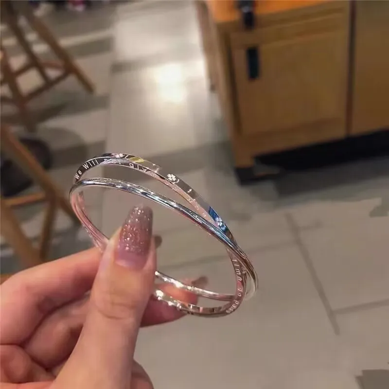 Old Qingyun Silver Building 999 Fine Silver Bangles Women's-5
