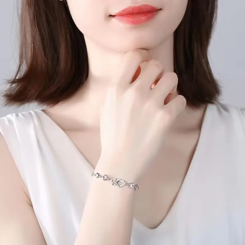 Old Qingyun Silver Building S990 Silver Bracelets Women's-4