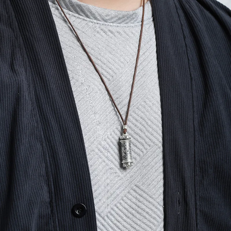 Old Qingyun Silver Building 999 Fine Silver Pendants Unisex-4