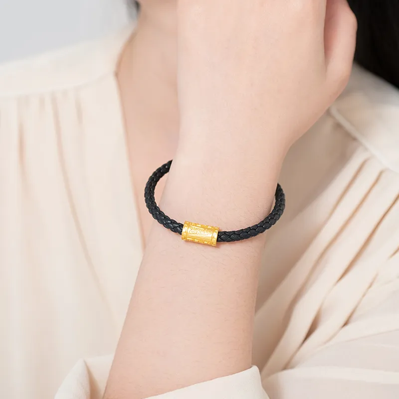 Old Qingyun Silver Building Gold Bracelet Men-5