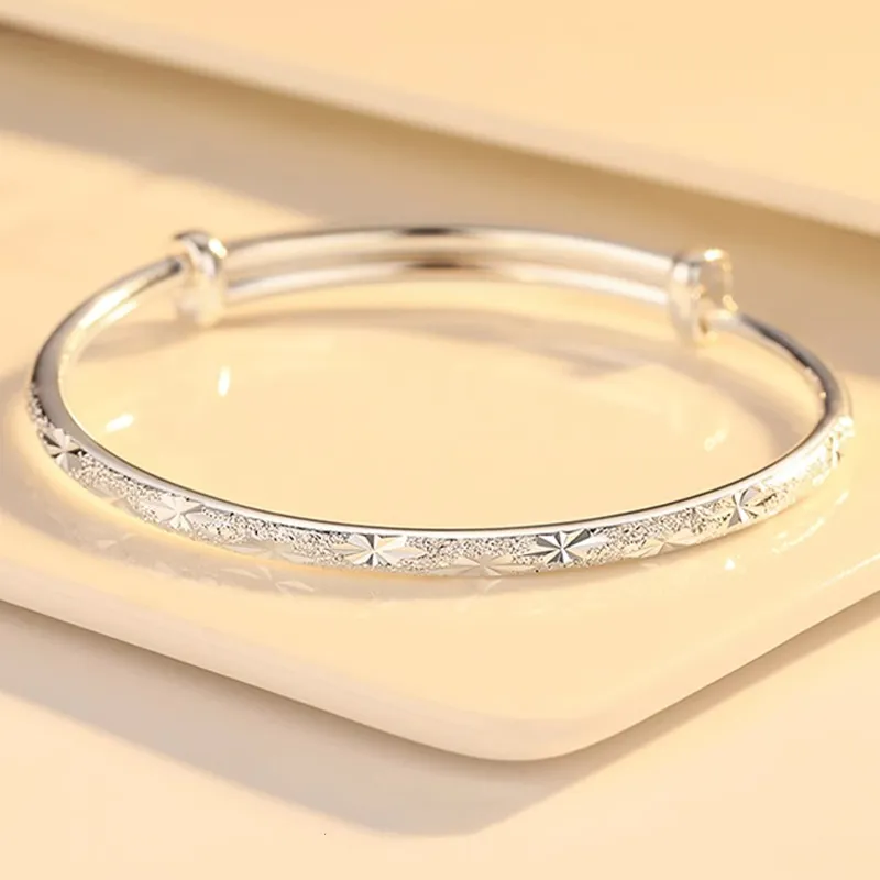 Old Qingyun Silver Building 999 Fine Silver Sterling Silver Bracelets Women's-1