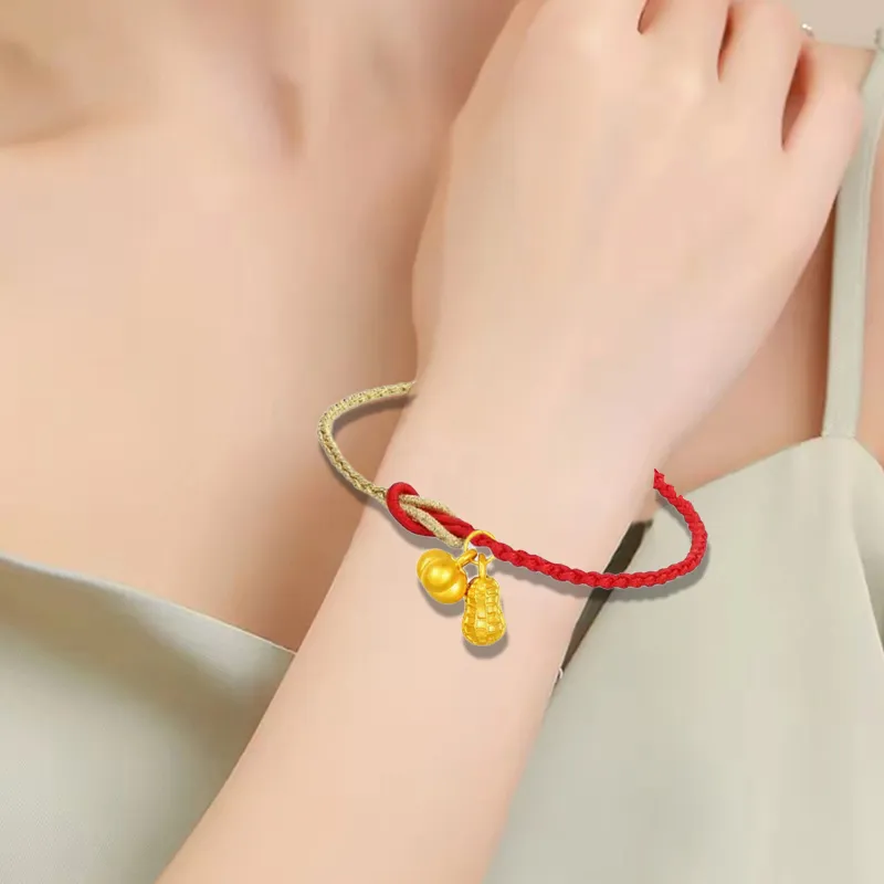 Old Qingyun Silver Building Gold Bracelet Unisex-2