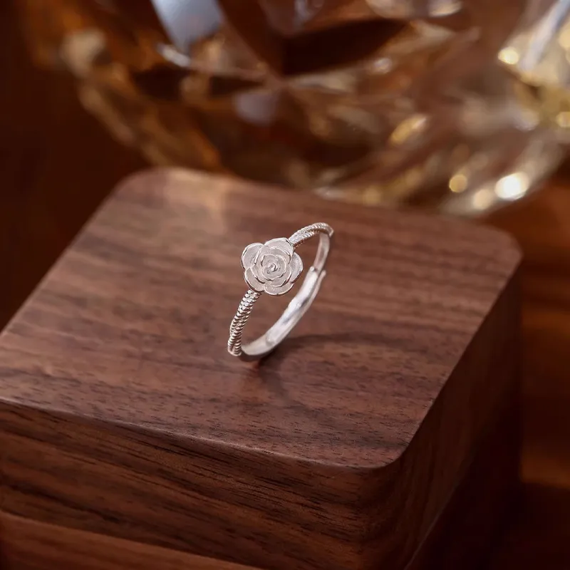 Old Qingyun Silver Building 999 Fine Silver Rings Women's-1
