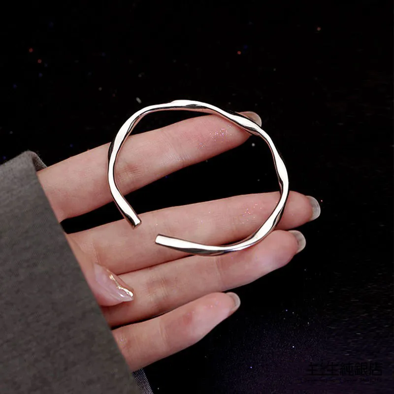 Old Qingyun Silver Building 999 Fine Silver Bangles Women's-1
