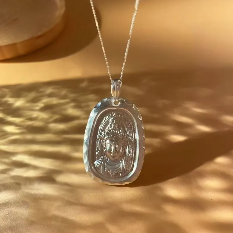Old Qingyun Silver Building 999 Fine Silver Pendants Unisex-1