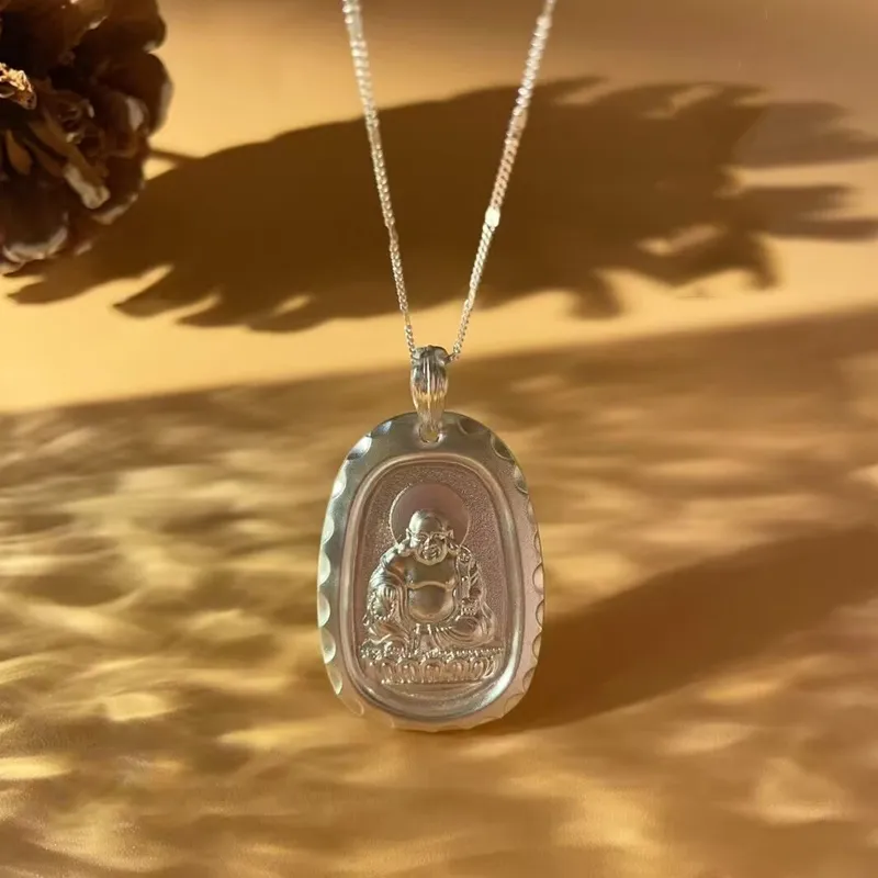 Old Qingyun Silver Building 999 Fine Silver Pendants Unisex-1