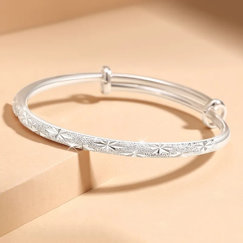 Old Qingyun Silver Building 999 Fine Silver Sterling Silver Bracelets Women's-2