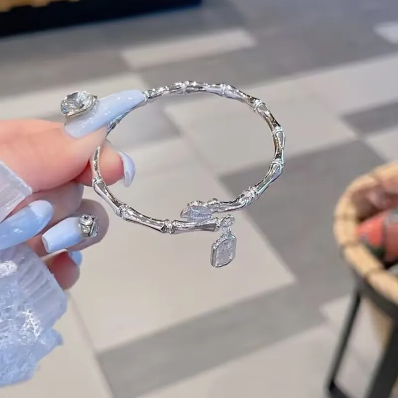 Old Qingyun Silver Building 999 Fine Silver Bangles Women's-1