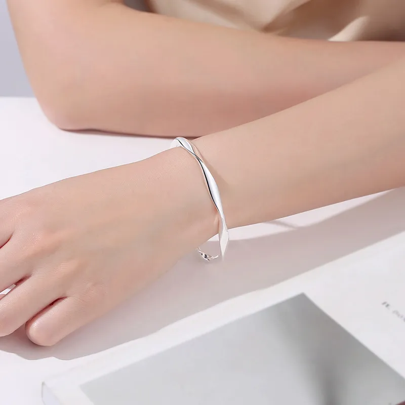 Old Qingyun Silver Building 999 Fine Silver Sterling Silver Bracelets Unisex-5