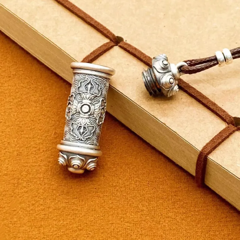 Old Qingyun Silver Building 999 Fine Silver Pendants Unisex-2