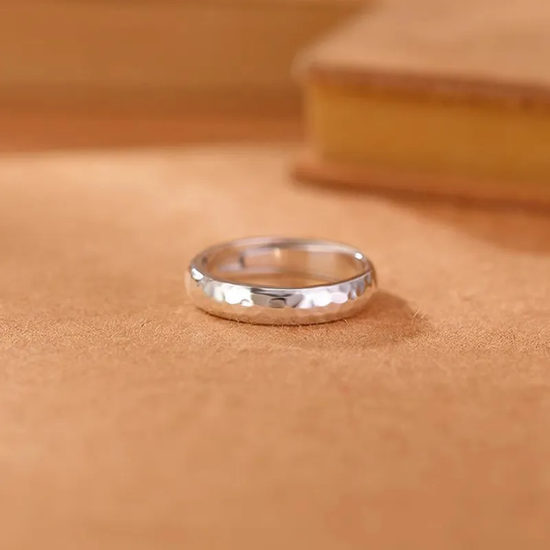 Old Qingyun Silver Building 999 Fine Silver Rings Unisex-7